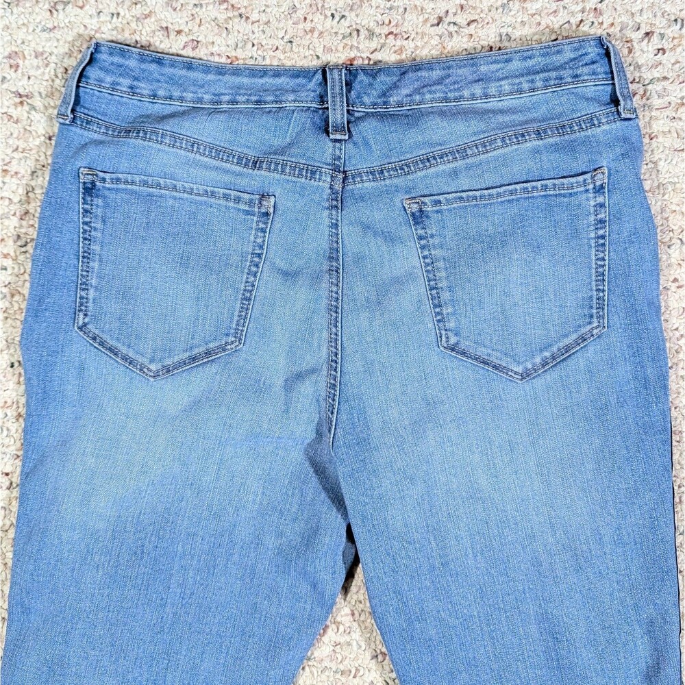 Maison Jules Skinny Ankle Jeans Womens 10/30 Light Wash Denim Hem Stripe Stretch - Picture 10 of 10